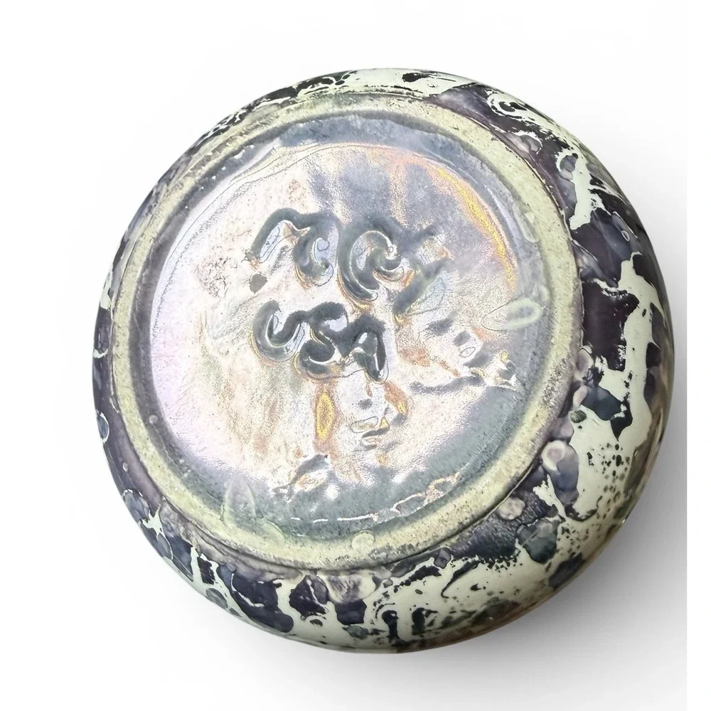 McCoy Cascade Vase Purple Marbled Iridescent Pearl Glaze 9